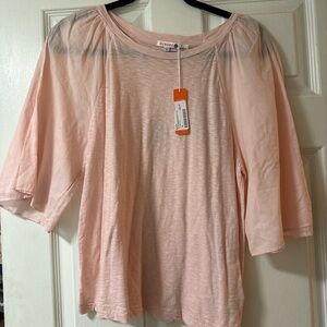 Sundry Blush Pink Flutter Sleeve Top | Size Medium | NWT